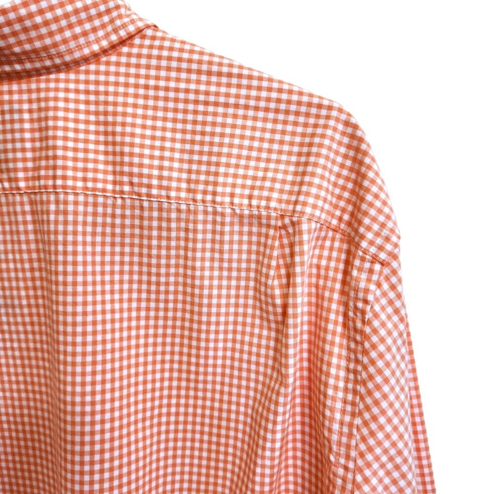 J. Crew Button Down Long Sleeved Shirt Soft Coral & White Check Size Slim XL - Picture 5 of 15
